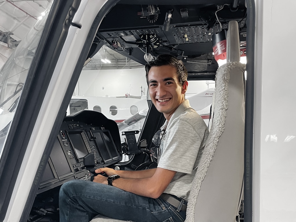 Giovanni Perez-D'amico in aircraft cockpit