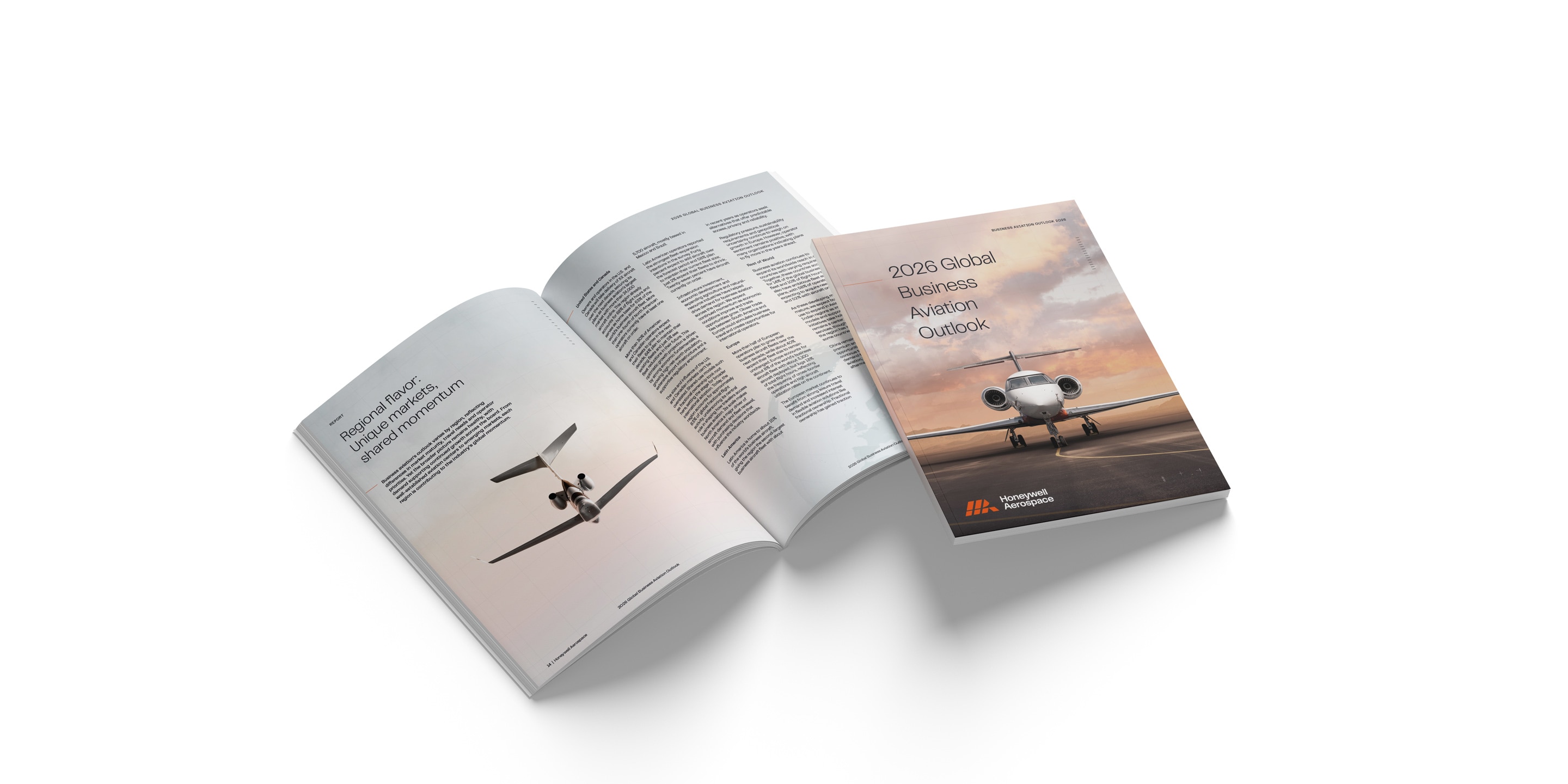 Business aviation outlook report cover and spread