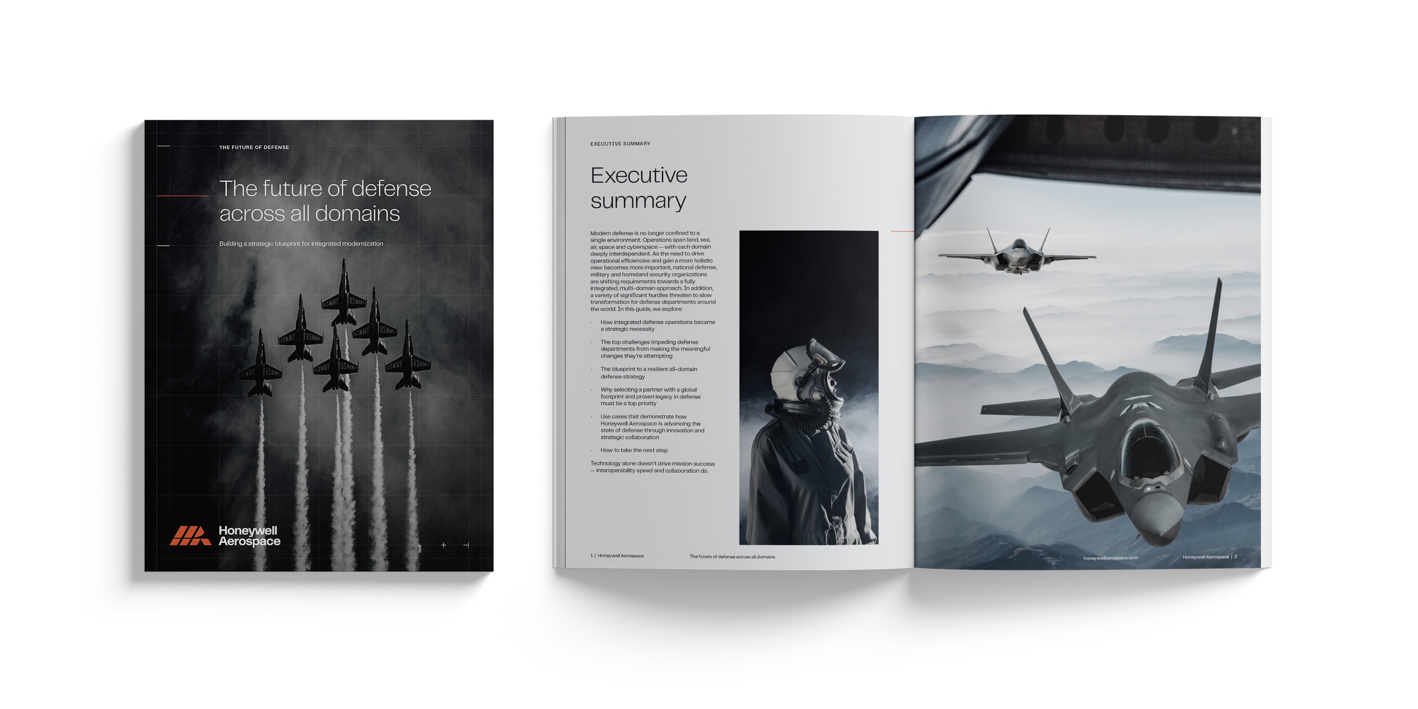 Honeywell Aerospace white paper titled "The future of defense across all domains"