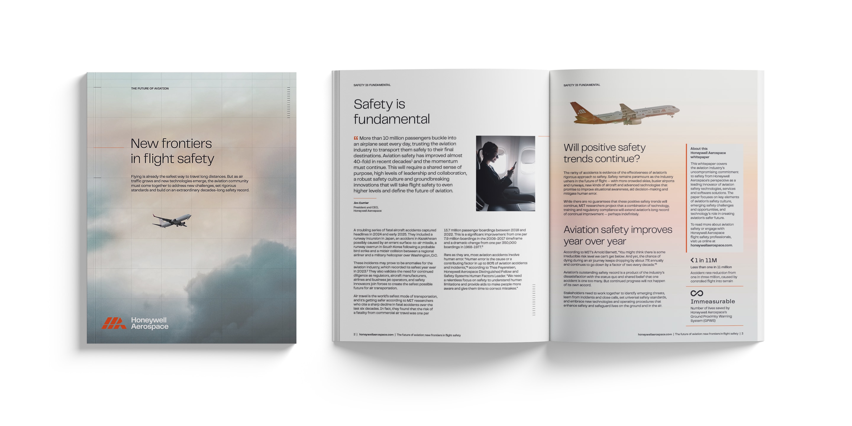 Honeywell Aerospace white paper titled "New frontiers in flight safety"