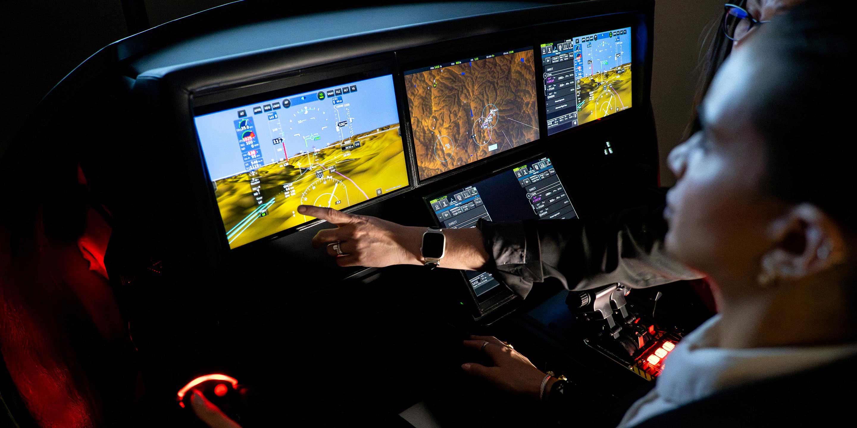 Experience cutting-edge flight simulation technology featuring detailed terrain visuals and intuitive cockpit controls.